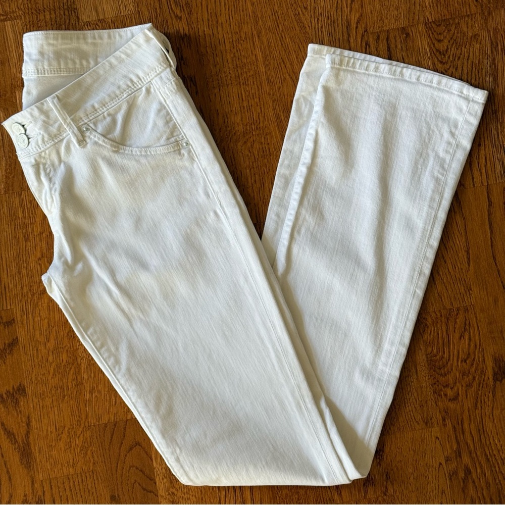 HUDSON Women's White straight let Jeans